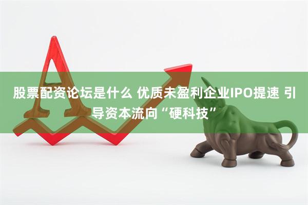 股票配资论坛是什么 优质未盈利企业IPO提速 引导资本流向“硬科技”