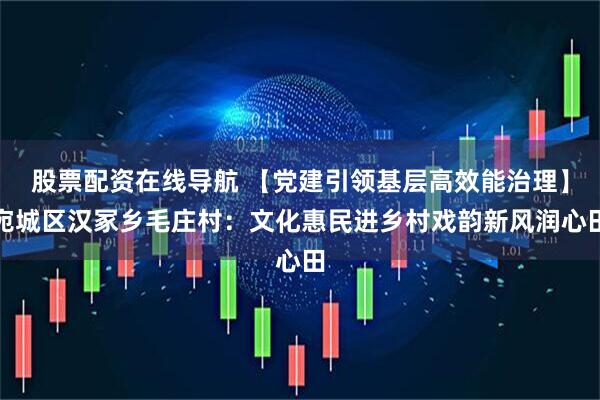 股票配资在线导航 【党建引领基层高效能治理】宛城区汉冢乡毛庄村：文化惠民进乡村戏韵新风润心田